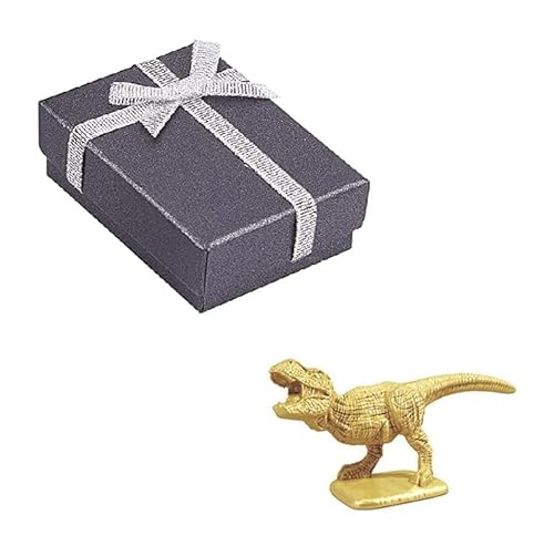 Monopoly Gold Dinosaurier-Spielstein und Geschenk-Box, T Rex Tyrannosaurus Rex, Metall, sehr selten, Sammlerstück, Spielfigur von Generic