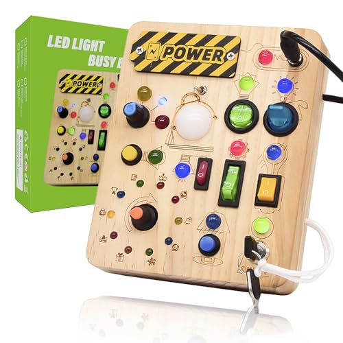 Montessori -Busy -Board mit 23 LED -Leuchten für 1+ Jahre Jungen und Mädchen, Motor Skills Toy für Kinder frühes Bildungsspielzeug von Generic