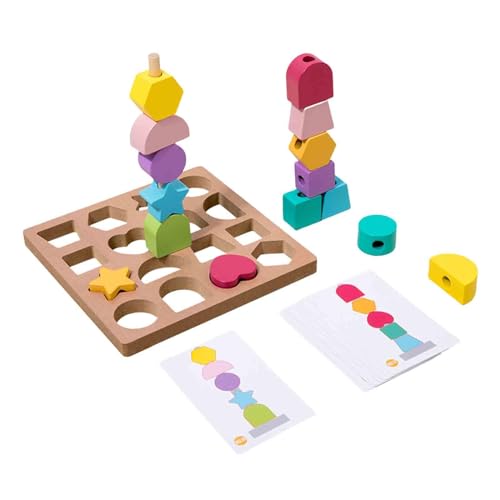 Montessori Holzperlen Sequenzspielzeug Stiel für 2, 3, 4 Und 5 Jährige Jungen von Generic
