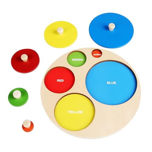 Montessori-Mehrfachpuzzlebrett, Holzpuzzle, geometrisches Formpuzzle, Material für die Früherziehung, für Kleinkinder, Form- Farbsortierer (Mehrfachpuzzles Tne498 (Beige, 20x20x1 cm) von Generic