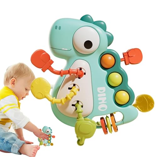Montessorii Toys - Baby Activity Toys, Montessorii Pull String Toy | Bunte Cartoon Dinosaurier Form String Spielzeug, Titel Sensorisches Spielzeug, Das Feine Motorische Fähigkeiten Für 0-3 Entwickelt von Generic