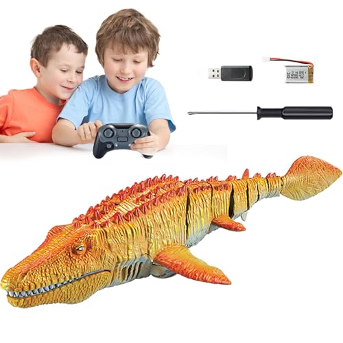 Mosasaurus Wasserspielzeug – Ferngesteuerter Hai, wiederaufladbares Dinosaurier-Badespielzeug mit Leuchtfunktion, elektrisches Hai-Boot, Fischspielzeug, Schwimmspielzeug für Kinder, schwimmendes Kreat Mosasaurus Wasserspielzeug – Ferngesteuerter Hai, wiederaufladbares Dinosaurier-Badespielzeug mit Leuchtfunktion, elektrisches Hai-Boot, Fischspielzeug, Schwimmspielzeug für Kinder, schwimmendes Kreat von Generic