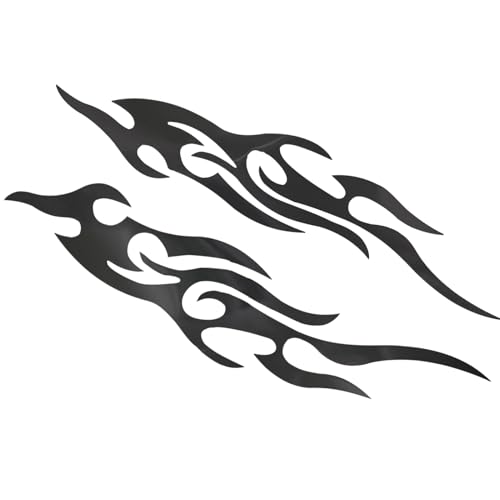 Motorrad-Flammenaufkleber – Wetterfeste Sticker, Custom Embleme | 2-teilige Dekofolie für Auto, Roller, Scooter, Schneemobil, Golfwagen, Briefkasten, Fenster, Tuning von Stoßstange & Tank Motorrad-Flammenaufkleber – Wetterfeste Sticker, Custom Embleme | 2-teilige Dekofolie für Auto, Roller, Scooter, Schneemobil, Golfwagen, Briefkasten, Fenster, Tuning von Stoßstange & Tank von Generic
