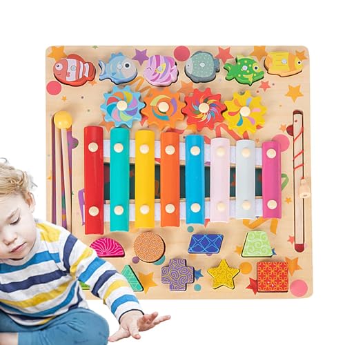 Multifunktionales Holzspielzeug, magnetisches passendes Spielzeug Musikalisches Xylophon-Holzspielzeug,Vorschul-Lernspielzeug, kreatives frühpädagogisches Montessori-Spiel für Kleinkinder von Generic
