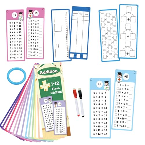 Multiplikations-Flash-Karten – Interaktives doppelseitiges Lernspiel | Mathematik-Blitzkarten für Kinder mit 2 trocken abwischbaren Stiften – Lehrwerkzeug im Klassenzimmer von Generic