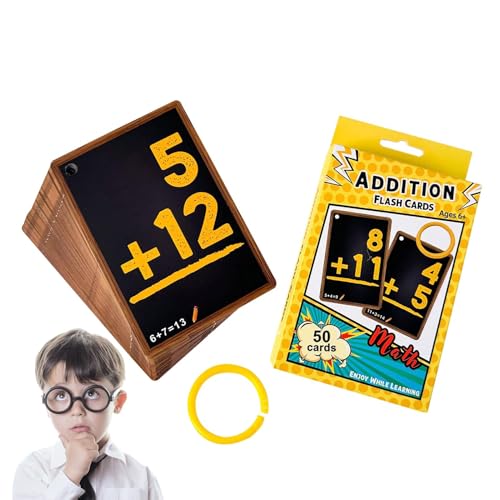 Multiplikations-Flashkarten, mathematische Karte für | Multiplikations- und Divisions-Flash-Karten – 50 Karten insgesamt, Lernwerkzeug für Kindergarten von Generic