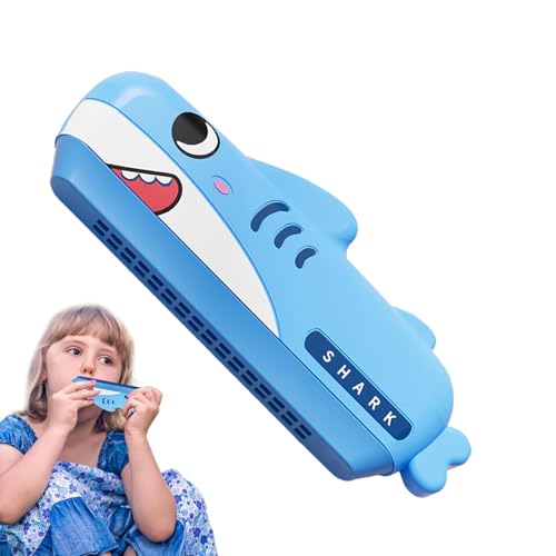 Mundharmonikas für Erwachsene Anfänger | Kleine Haifischform Cartoon Kinder Mundharmonika - Waschbare Multifunktionale Vorschule Lernspiele, Pädagogische Musik Mädchen Kinder von Generic