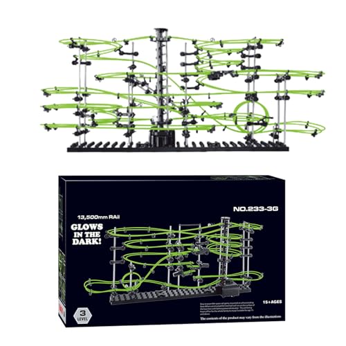 Murmelbahnen für Kinder, Marmor Labyrinthspiel Marmor Achterbahn Kit | Batteriebetriebene Murmelbahnen - Science Marmor Roller Coaster Kit für Jugendliche und erwachsene Liebhaber von Generic