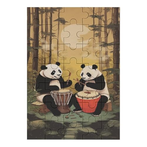Music Panda - 1000 Teile Puzzle – - Hochauflösendes - Gelegenheitsspiel – 1000 Teile Holzpuzzle 35 von Generic