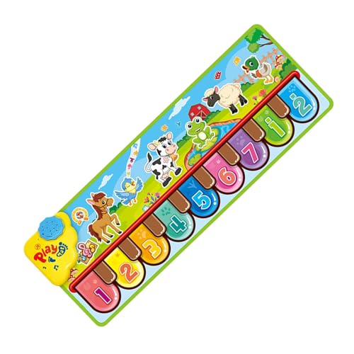 Musik-Klaviermatten für Kinder, 83 x 27,9 cm, Boden-Klavier-Tastaturmatte, 6 Tiergeräusche, 9 Tasten, einstellbare Lautstärke für Mädchen Musik-Klaviermatten für Kinder, 83 x 27,9 cm, Boden-Klavier-Tastaturmatte, 6 Tiergeräusche, 9 Tasten, einstellbare Lautstärke für Mädchen von Generic