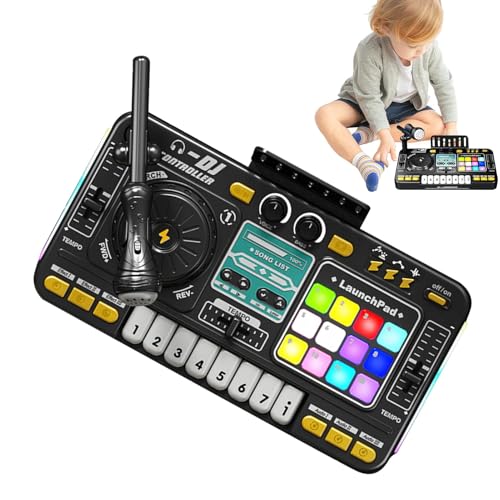 Musikmischer, elektrisches Spielzeug, Klavierspielzeug, Musikmischer, tragbar, USB, aufladbar mit Lichtern, DJ Learning Keyboard Mixer, digitales Audio, Spielzeug für Musikinstrumente von Generic