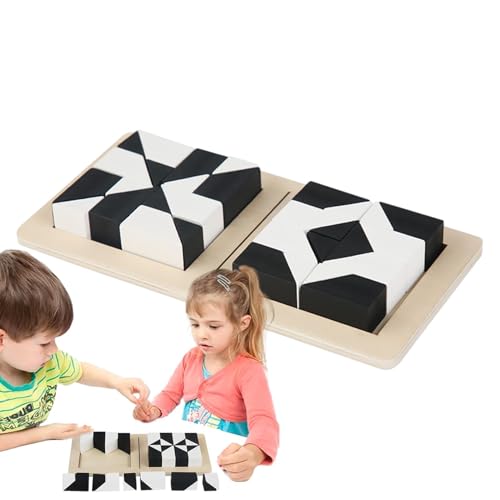 Musterblöcke, Puzzle-Set - Schwarz-weiße Versteckblöcke | Vorschul-Lernspielzeug, Puzzles, Kleinkindspielzeug, Geschenk Für Und Mädchen Ab 3 Jahren von Generic