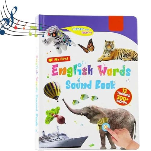 My First English Sound Toy - Über 470 Wörter, 21 Themen, Fun-Wortspiel, Lernspiel für Sprache Lernen, Schulbildung Und Ideales Geschenk Pädagogisch, Elektronische Klangbücher(0-6) von Generic