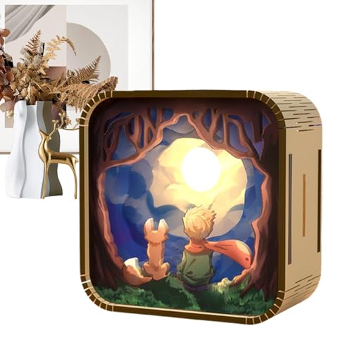 Nachtlicht für Puzzle, Puzzle-Set aus Acryl, einzigartiges Holzpuzzle, Schreibtischlampe, LED-Puzzle-Licht, niedliche Bastelmodelle mit Nachtlicht, Dekoration von Generic