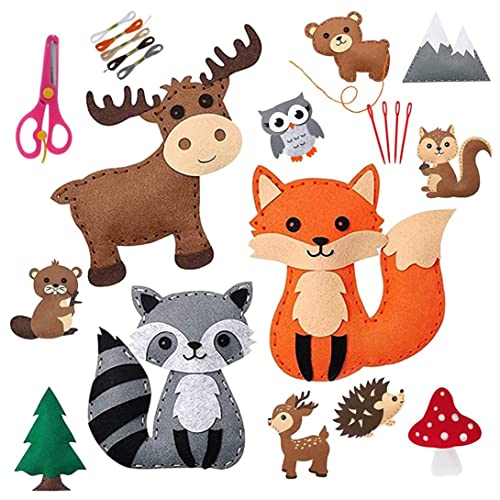 Nähset für Kinder Dinosaurier DIY Art Craft Fisht Animals Vorschule Anfänger Bildungsnähen Set Project Party Supplies für Jungen Mädchen (Tier). von Generic