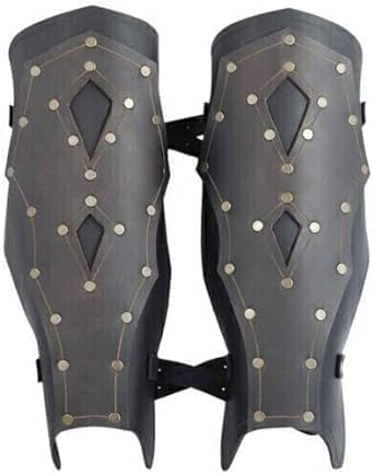 Necromancer Beinschienen Lederrüstung für LARP und Cosplay, Schwarz von Generic