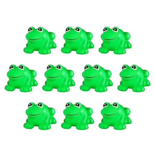 Nette Grüne Froschfiguren - 10 Stcs Gummi -Badspielzeug | Reisefreundlichkeitsspielzeug Squeak Und Schwimmendes Design, 10 p-cs Lustige Kleine Tierschwimmbadewanne Perfekt Für Kinder, EIN Engagiertes von Generic