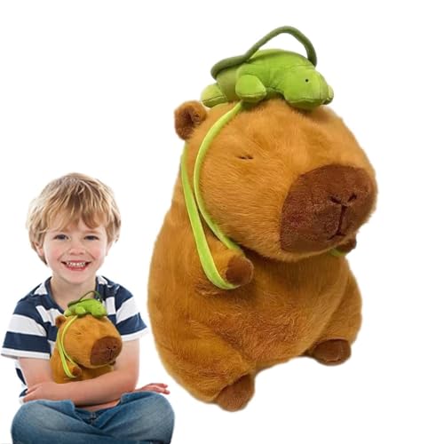Nettes Plüschkissen, Capybara-Plüschtier - weiches Plüschkissen, Capibara-Puppe mit Rucksack zum Kuscheln und Dekorieren von Generic