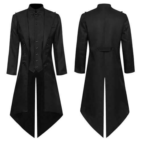 Neu 2025 Steampunk Herren Mantel - Gothic Jacke Herren Lang Mode Frack Retro Mittelalter Gehrock Viktorianische Hof Anzugweste Elegant Tuxedo Piraten Vampir Cosplay Kleidung Halloween Kostüm Neu 2025 Steampunk Herren Mantel - Gothic Jacke Herren Lang Mode Frack Retro Mittelalter Gehrock Viktorianische Hof Anzugweste Elegant Tuxedo Piraten Vampir Cosplay Kleidung Halloween Kostüm von Generic
