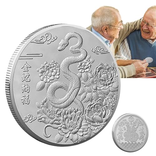 Neujahrs-Schlangenmünze 2025 | Chinesische Schlangenmünze für das neue Jahr 2025 - Münze des Jahres der Schlange, gute Bedeutung für Heimdekoration, Mone-Sammlung Neujahrs-Schlangenmünze 2025 | Chinesische Schlangenmünze für das neue Jahr 2025 - Münze des Jahres der Schlange, gute Bedeutung für Heimdekoration, Mone-Sammlung von Generic