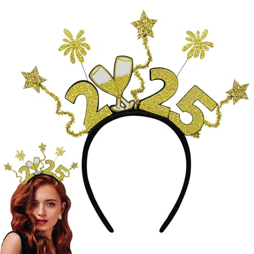 Neujahrs-Stirnband, 2025 Stirnbänder mit goldenem Glitzer, Festival-Kopfschmuck, Foto-Requisiten, Party-Stirnband für Weihnachten 2025 Neujahrs-Stirnband, 2025 Stirnbänder mit goldenem Glitzer, Festival-Kopfschmuck, Foto-Requisiten, Party-Stirnband für Weihnachten 2025 von Generic