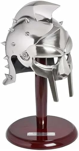 New Gladiator Maximus Mittelalterlicher Rüstungshelm mit Ständer, Standard, Silber-Finish von Generic