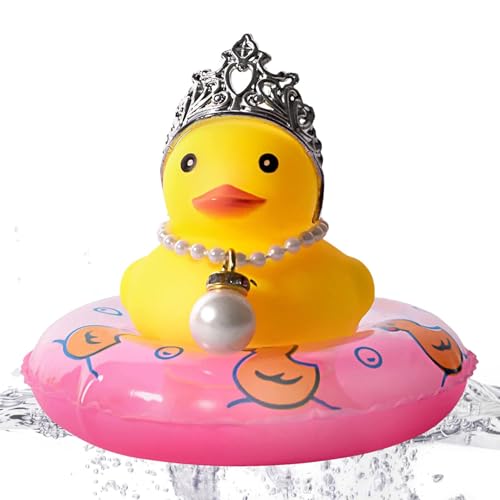 Niedliche Gummiente für das Armaturenbrett im Auto: Funny Autoschmuck und Zubehör | Lieferung mit Mini-Schwimmring, Sonnenhut, Sonnenbrille und Halskette als Dekoration von Generic