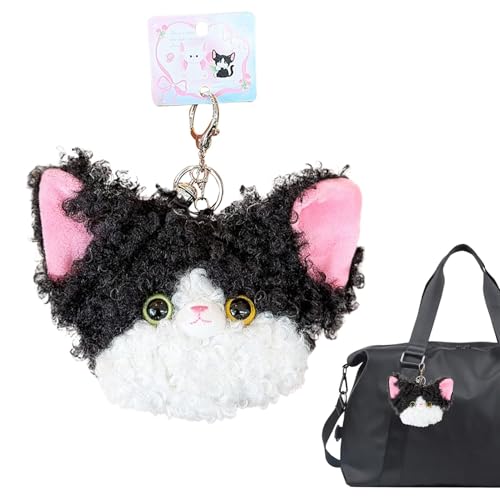 Niedliche Katze Schlüsselanhänger, Plüschtaschenanhänger - Plüschkatzenanhänger | Schlüsselanhänger Zubehör Dekorativ, Kopfhörer-Etui zum Aufhängen für Kopfhörer für Erwachsene und Erwachsene von Generic