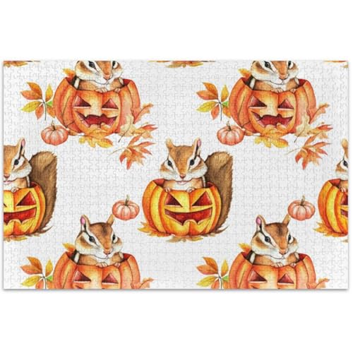 Niedliche Kürbis-Puzzle, 500 Teile, Tiermalerei, individuelles einzigartiges Puzzle, Freunde, Familienspiel, Geschenke, 500 x 37 cm von Generic
