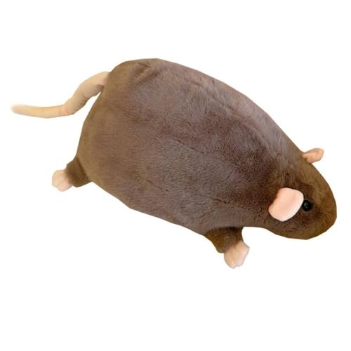 Niedliche Maus-Puppe – 15,60 m PP-Baumwolle, Ratten-Plüschkissen, weiches Stofftier für Kinder und Erwachsene, niedliches Zimmer-/Bett-Dekor, vielseitiges Kissen, Geschenk (braun) von Generic