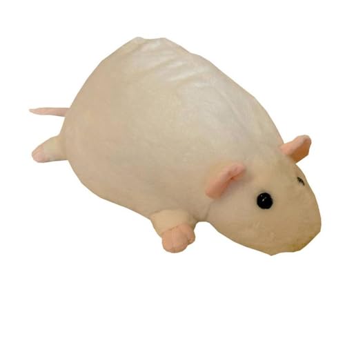 Niedliche Maus-Puppe – 15,60 m PP-Baumwolle, Ratten-Plüschkissen, weiches Stofftier für Kinder und Erwachsene, niedliches Zimmer-/Bett-Dekor, vielseitiges Kissen, Geschenk (weiß) von Generic