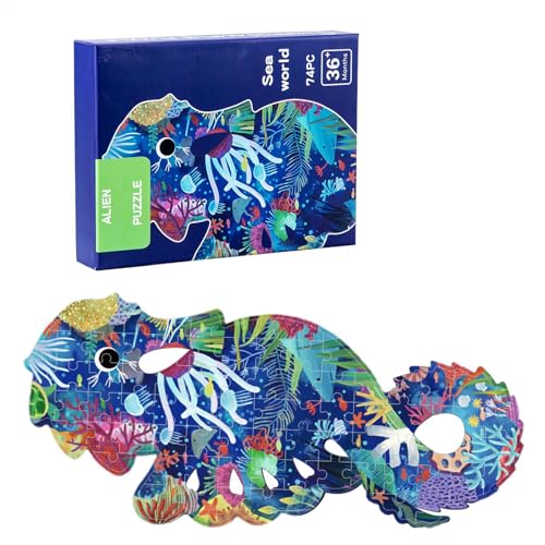 Niedliche Puzzle, Tierpuzzle | Kleinkind Puzzle Cartoon Elefant Underwater World | Lustige Tierillustration Puzzle Vorschule Lernspielzeug für Kleinkinder Kinder Jungen Mädchen von Generic