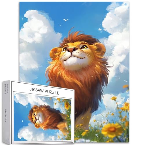 Niedlicher kleiner Löwe, 1000-teiliges Puzzle für Erwachsene, Cartoon-Ölgemälde, Kunst-Puzzle, herausfordernde Familienaktivitäten, buntes Bastelpuzzle für Heimdekoration, Geschenke, 50,8 x 68,6 cm Niedlicher kleiner Löwe, 1000-teiliges Puzzle für Erwachsene, Cartoon-Ölgemälde, Kunst-Puzzle, herausfordernde Familienaktivitäten, buntes Bastelpuzzle für Heimdekoration, Geschenke, 50,8 x 68,6 cm von Generic