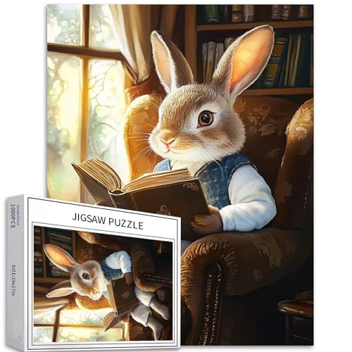 Niedliches Kaninchen, das ein Buch liest, 1000-teiliges Puzzle für Erwachsene, natürliche Beleuchtung, Atmosphäre, Kunst-Puzzle, herausfordernde Familienaktivitäten, buntes Bastelpuzzle für Niedliches Kaninchen, das ein Buch liest, 1000-teiliges Puzzle für Erwachsene, natürliche Beleuchtung, Atmosphäre, Kunst-Puzzle, herausfordernde Familienaktivitäten, buntes Bastelpuzzle für von Generic