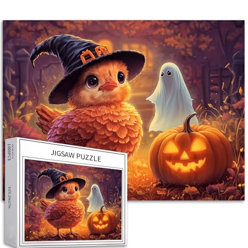 Niedliches Küken, Puzzle für Erwachsene, Halloween-Szene, Kunst-Puzzle, herausfordernde Familienaktivitäten, buntes Bastelpuzzle für Heimdekoration, Geschenke, 70 × 50 cm, 1000 Teile Niedliches Küken, Puzzle für Erwachsene, Halloween-Szene, Kunst-Puzzle, herausfordernde Familienaktivitäten, buntes Bastelpuzzle für Heimdekoration, Geschenke, 70 × 50 cm, 1000 Teile von Generic