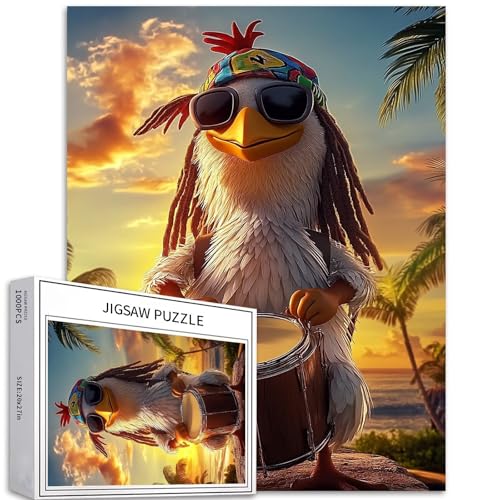 Niedliches Küken-Puzzle für Erwachsene, Reggae-Kultur-Stil, Kunst-Puzzle, bunt, DIY-Puzzle, Heimdekoration, Geschenke, Familienpuzzle, perfekt für Spieleabende, 50 x 70 cm, 1000 Teile Niedliches Küken-Puzzle für Erwachsene, Reggae-Kultur-Stil, Kunst-Puzzle, bunt, DIY-Puzzle, Heimdekoration, Geschenke, Familienpuzzle, perfekt für Spieleabende, 50 x 70 cm, 1000 Teile von Generic