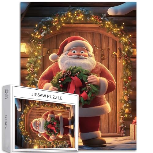 Niedliches Weihnachtsmann-Puzzle für Erwachsene, 1000 Teile, warme Urlaubsszene, Kunst-Puzzle, bunte DIY-Puzzles für Heimdekoration, Geschenke, Familienpuzzle, perfekt für Spielabende, 50 x 70 cm Niedliches Weihnachtsmann-Puzzle für Erwachsene, 1000 Teile, warme Urlaubsszene, Kunst-Puzzle, bunte DIY-Puzzles für Heimdekoration, Geschenke, Familienpuzzle, perfekt für Spielabende, 50 x 70 cm von Generic