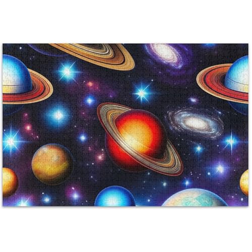 Niedliches Weltraumplaneten-Puzzle, 500 Teile, Erwachsene, weiße Elefanten, Geschenke, Natur-Puzzle, Blume, Tierdruck, 500 x 37 cm von Generic