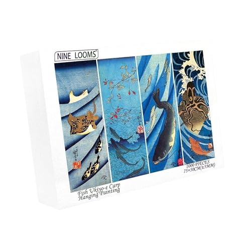 Nine Looms Holzpuzzle für Erwachsene und 1000 Teile Japanisches Puzzle Karpfen Ukiyo-e Kuniyoshi Kagawa Works Octopus Ray Schwarzer Fisch Holz Aufbewahrungsbox Spaß Herausforderung Familienspiel Nine Looms Holzpuzzle für Erwachsene und 1000 Teile Japanisches Puzzle Karpfen Ukiyo-e Kuniyoshi Kagawa Works Octopus Ray Schwarzer Fisch Holz Aufbewahrungsbox Spaß Herausforderung Familienspiel von Generic