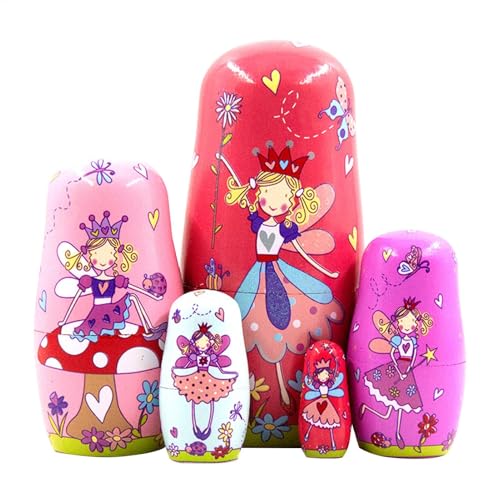 Nistpuppe für Kinder - 5 Stück Nesting Toys | Pädagogisches Lernspielzeug, stapelbare Nistspielzeug für Mädchen, Heimdekoration von Generic