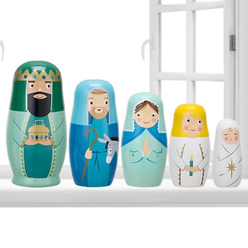 Nistspielzeug - Handgefertigte Russische Nistpuppen Aus | Russische Nistpuppe Aus | Jesus Nesting Krippenset Für Kinder | -Puppen Für Hochzeit, Dekorationen Nistspielzeug - Handgefertigte Russische Nistpuppen Aus | Russische Nistpuppe Aus | Jesus Nesting Krippenset Für Kinder | -Puppen Für Hochzeit, Dekorationen von Generic