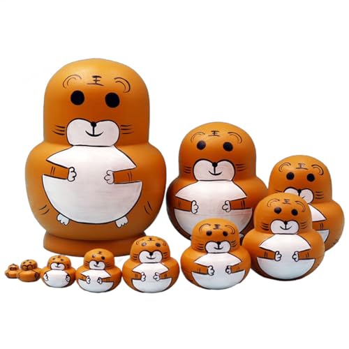 Nistspielzeug – Russische Puppen, Spielzeug mit Cartoon-Tiermuster, stapelbare Tiere aus Holz, handgefertigt für Kinder, Erwachsene, Heimdekoration, DEC Nistspielzeug – Russische Puppen, Spielzeug mit Cartoon-Tiermuster, stapelbare Tiere aus Holz, handgefertigt für Kinder, Erwachsene, Heimdekoration, DEC von Generic