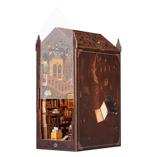 Nook Miniature Kit - Wooden Miniature Book Nook Kit | Modellieren Sie Kunsthandwerk Bookenend Einfügen Dekoration mit Bedienungsanleitung für Personen ab 14 Jahren von Generic