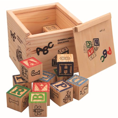 Nummerierte Bausteine – Alphabet-Blöcke als Stapelspielzeug, Konstruktionsspielzeug, Sortierspielzeug für Kinder, Kinder oder – Lernblöcke aus Holz für Vorschule, bedrucktes Spielzeug von Generic
