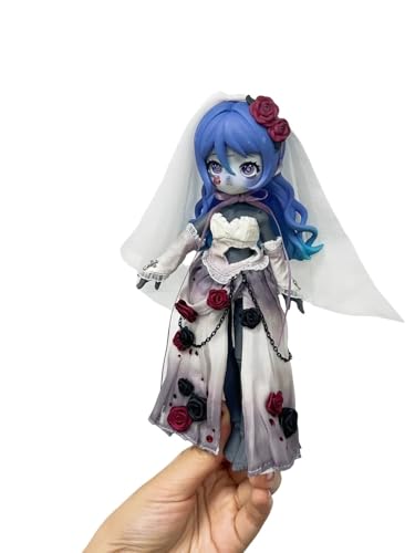 Nyssa Bizarre Nightmare Series Blind Box Puppenfiguren, 1/12 BJD Doll OB11 Größe Action Figures, Mobile Puppen mit Puppenkleidung Spielzeug Überraschung Geschenk (Hide) von Generic