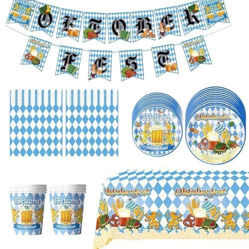 Oktoberfest Deko,Festgeschirr Im Oktoberfest Design | Festliches Zubehör Farbenfrohe Pappteller Für Festzelt Garten Park Party Oktoberfest Deko,Festgeschirr Im Oktoberfest Design | Festliches Zubehör Farbenfrohe Pappteller Für Festzelt Garten Park Party von Generic