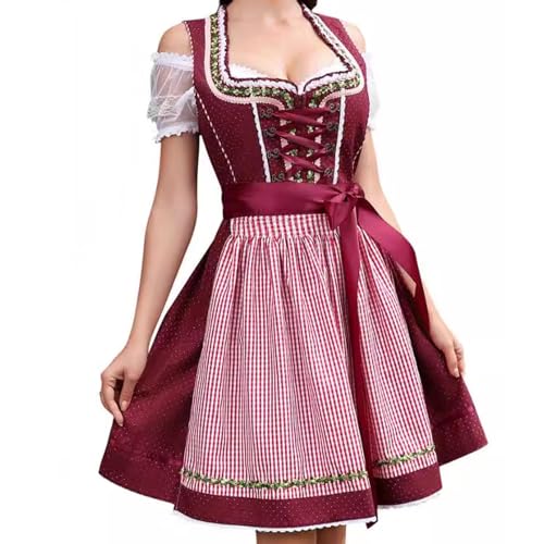 Oktoberfest Kostüm Damen Bierparty Deutsches Kleid Oktoberfest Kostüm für Halloween Karneval von Generic