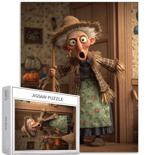 Oma trägt ein Vogelscheuchen-Kostüm, 1000-teiliges Puzzle für Erwachsene, übertriebenes Cartoon-Stil-Puzzle, bunte DIY-Puzzles für Heimdekoration, Geschenke, Familienpuzzle, perfekt für Spieleabende Oma trägt ein Vogelscheuchen-Kostüm, 1000-teiliges Puzzle für Erwachsene, übertriebenes Cartoon-Stil-Puzzle, bunte DIY-Puzzles für Heimdekoration, Geschenke, Familienpuzzle, perfekt für Spieleabende von Generic