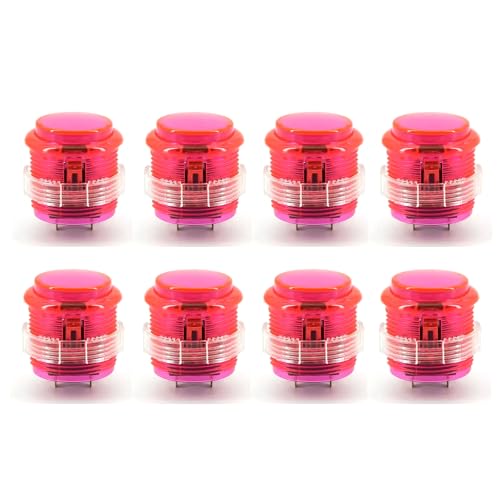 Original koreanische Krone, 30 mm, leise, 203C-S Druckknopf, Arcade-Kirschschalter, DIY-Joystick, PC, PS3, Hitbox, Kampfspiel, 8 Stück (Rosa) von Generic