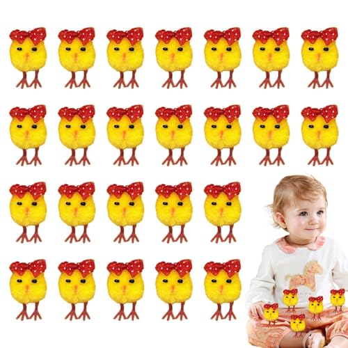 Osterkükenspielzeug, Osterküken, gefüllt, kleines Plüschtier, Set mit 24 Küken mit Osterschleife, gefälschte Plüschtierfigur für Heimdekoration, J Osterkükenspielzeug, Osterküken, gefüllt, kleines Plüschtier, Set mit 24 Küken mit Osterschleife, gefälschte Plüschtierfigur für Heimdekoration, J von Generic